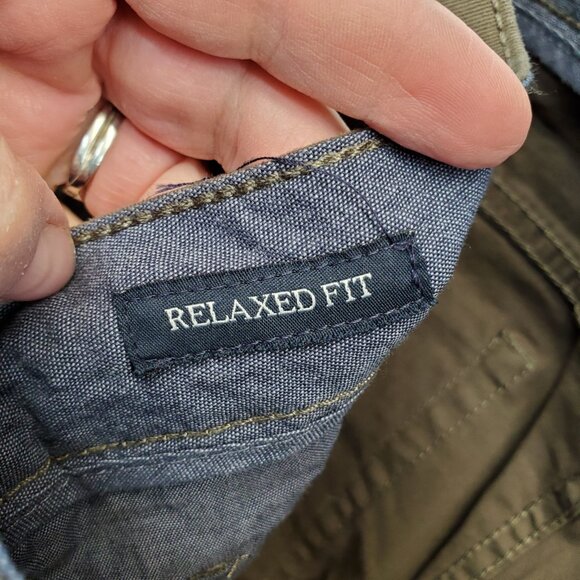 Flag & Anthem Chino Portland Relaxed Pants 31x32 Olive Green Pockets New - Picture 10 of 13